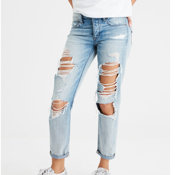 American Eagle Outfitters Denim - American Eagle Tomgirl Jeans Distressed Torn